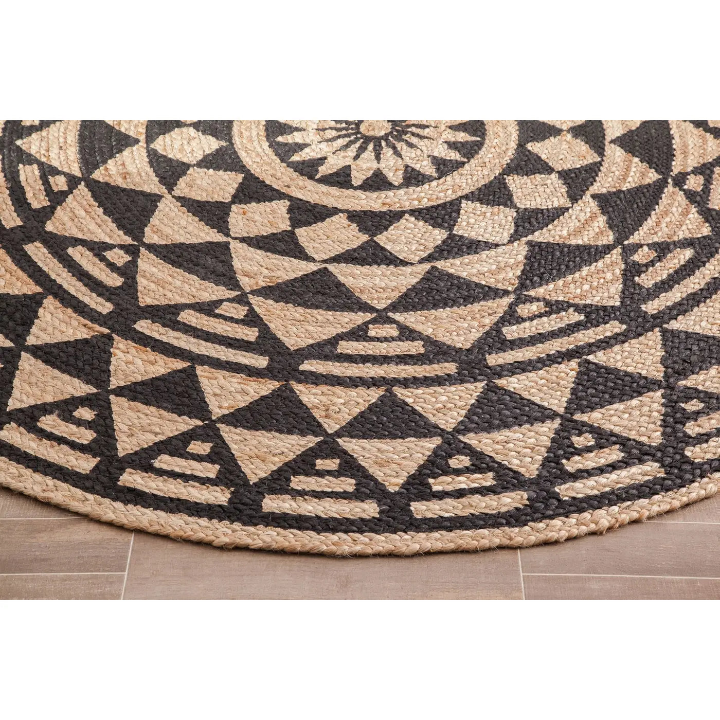 Pippin Black & Tan Jute Rug-Anji Mountain