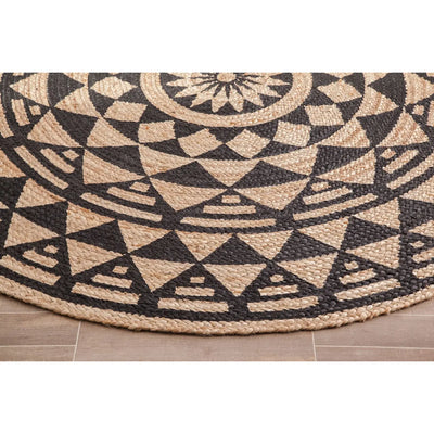 Pippin Black & Tan Jute Rug-Anji Mountain