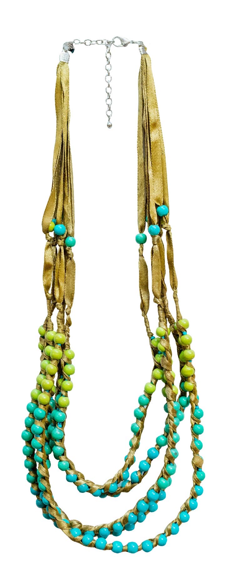 Olive Aqua/Beads/Necklace-Moksha Imports