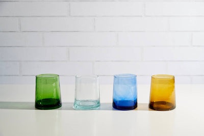 Moroccan Cone Glassware Small - Blue-Verve Culture