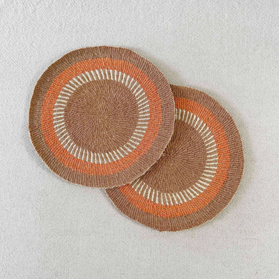 Amsha - 12" African Woven Placemats Set of 2 (OOAK) #206