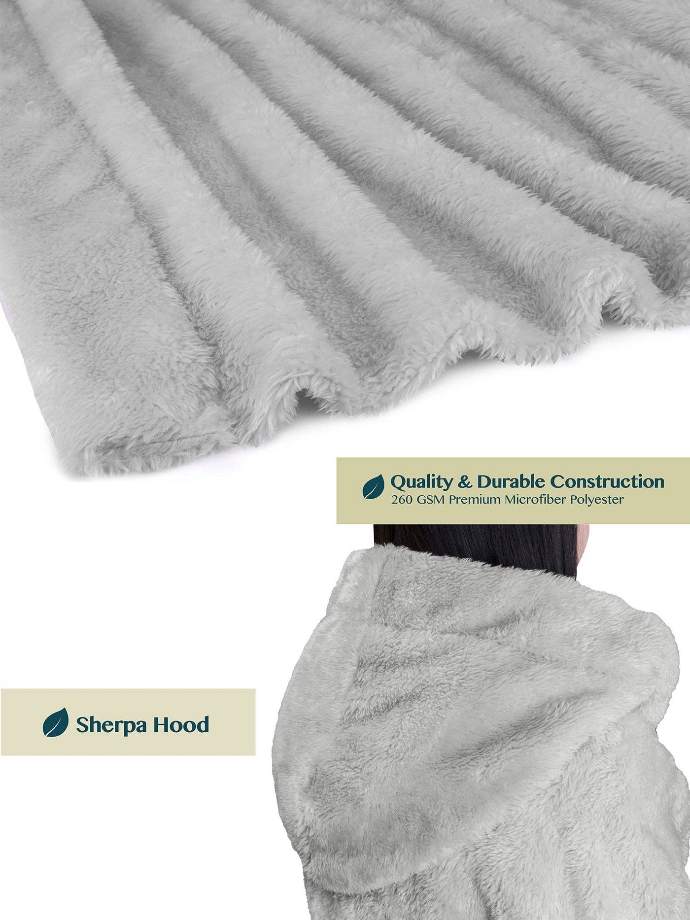 Women's Sherpa Fluffy Robe with Hood - Pavilia