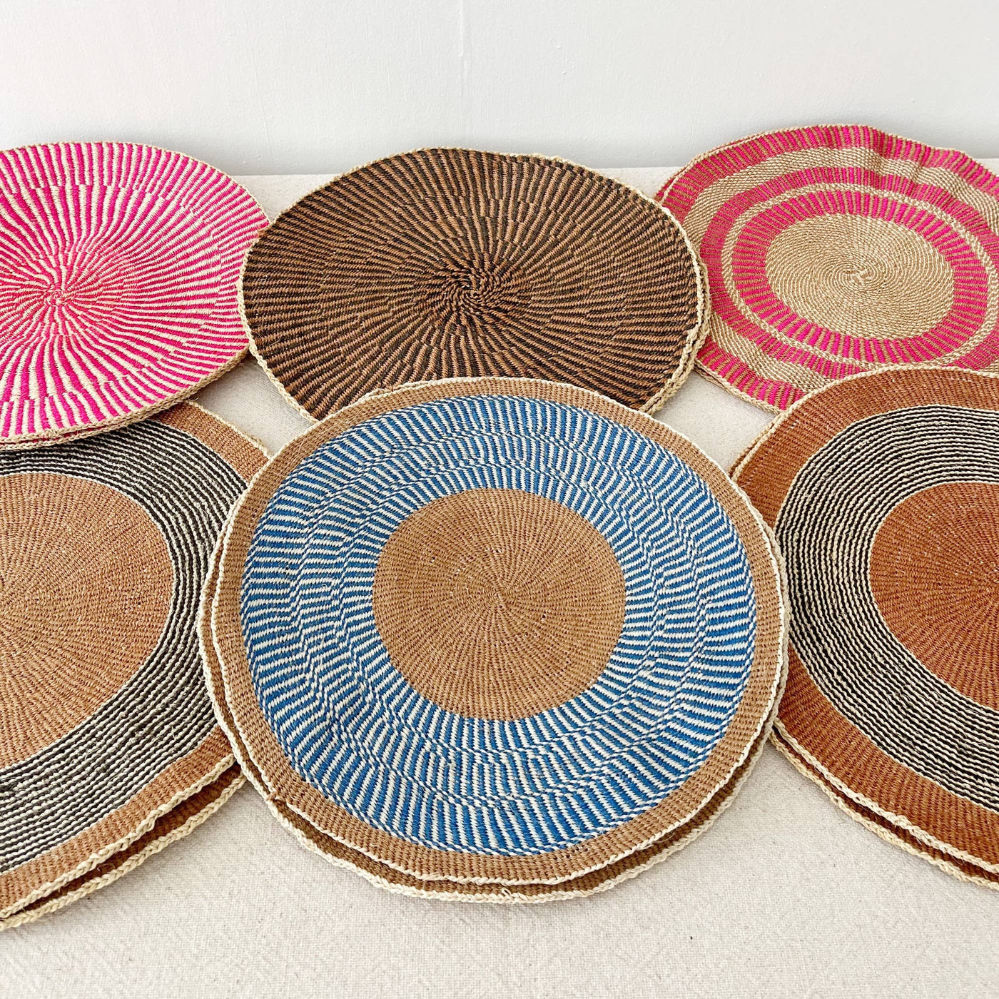 14" African Woven Placemats Set of 2 (OOAK)-Amsha