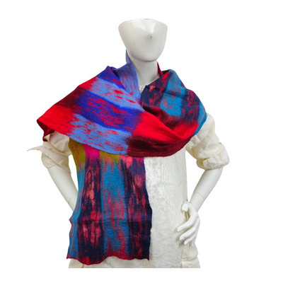 Colorful Merino Wool Felt Scarf-Feltiful