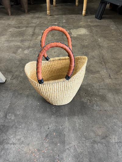 U SHAPED BASKETS W/ LEATHER HANDLES