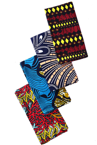 Set of 4 Assorted Colorful Kitenge Dinner Napkins - Swahili | AFRICAN MODERN