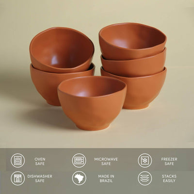 Organic Soup/Fruit Bowl Terracotta Stoneware 18.87 Oz -Porto Brasil