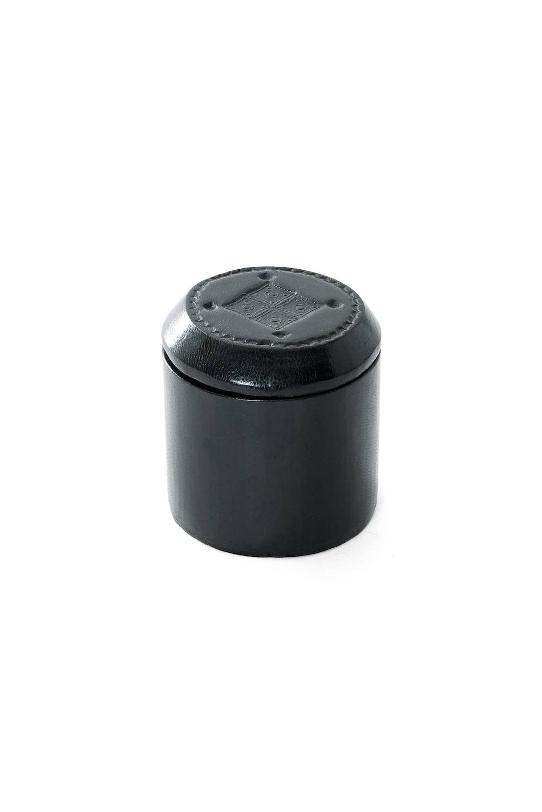 Black Stamped Leather Ring Box-Swahili | AFRICAN MODERN