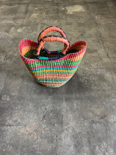 U SHAPED BASKETS W/ LEATHER HANDLES
