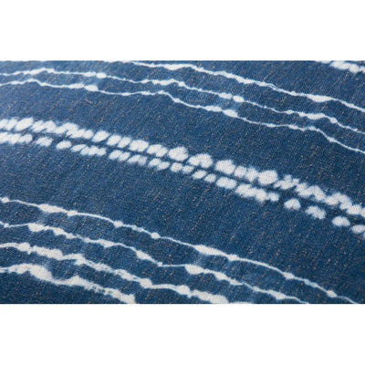 Indigo Coastal Linen Pouf