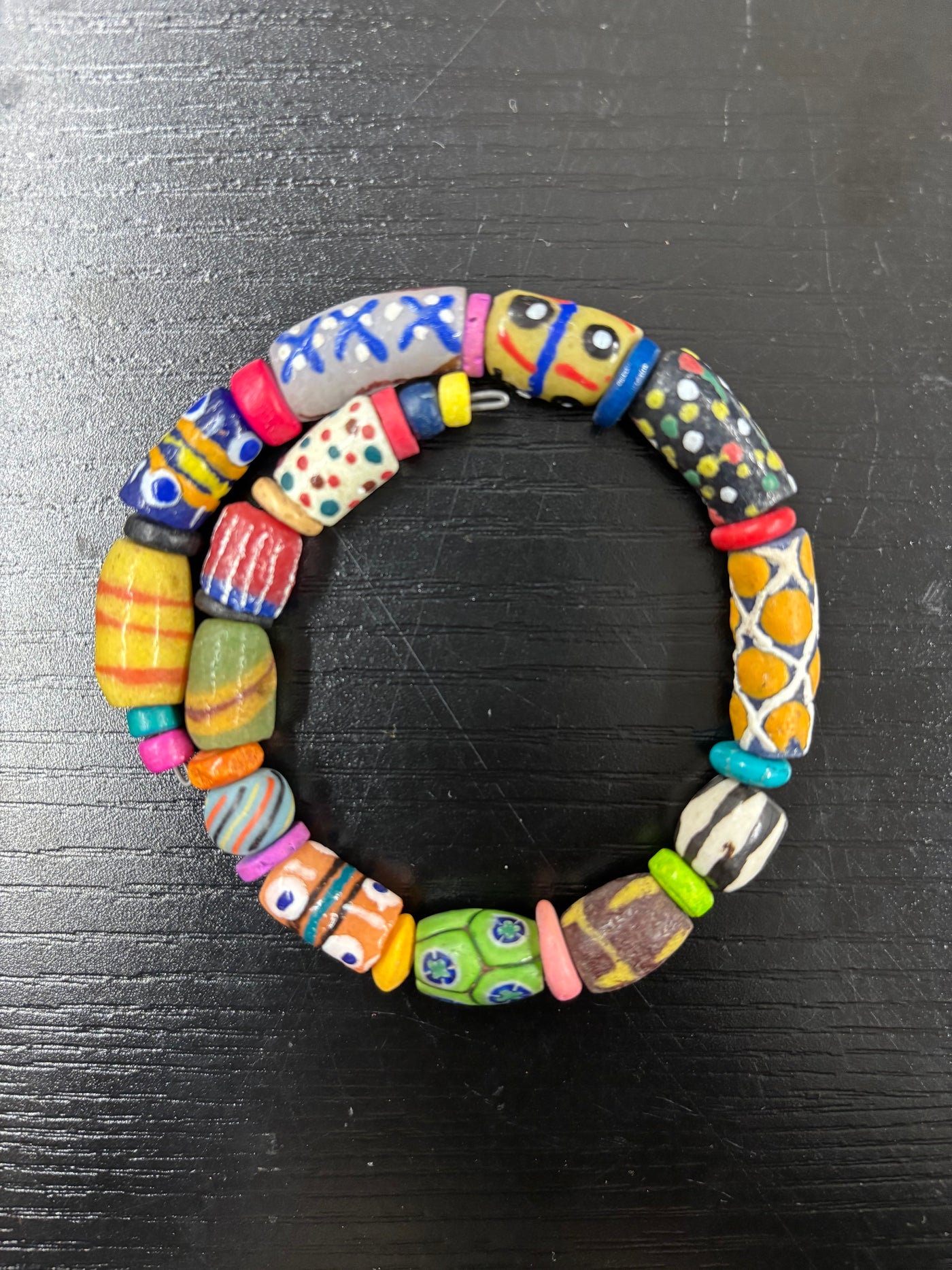 Coiled African Trade Beads Bracelet MBM