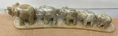 Carved Elephant Family