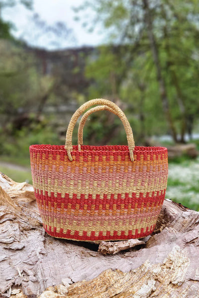 Accra Patterned Grass Tote