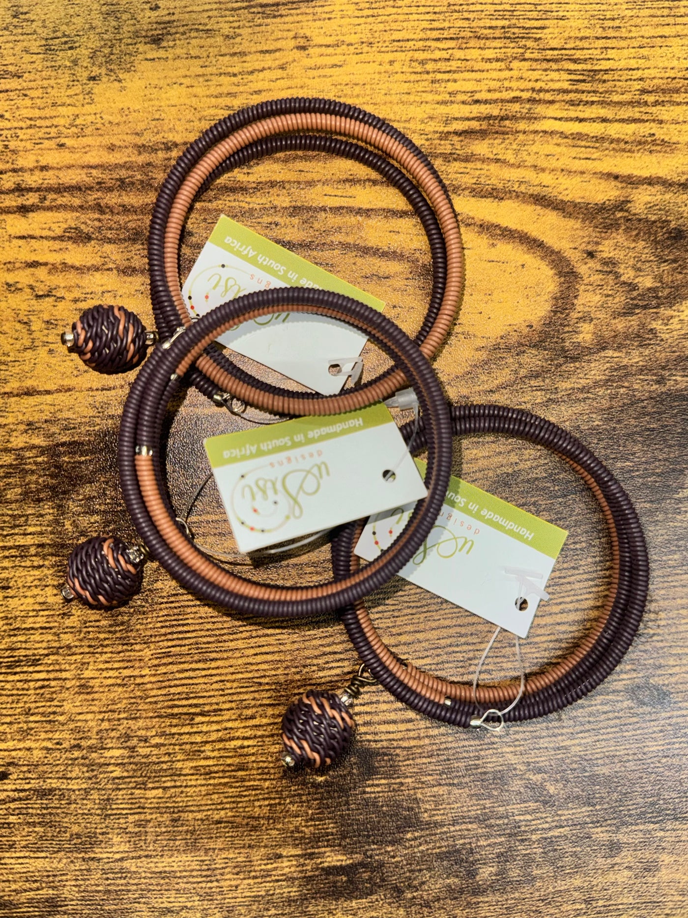 Burnt Clay Color Block Wrap Bracelet with Woven Bead - Bridge for Africa