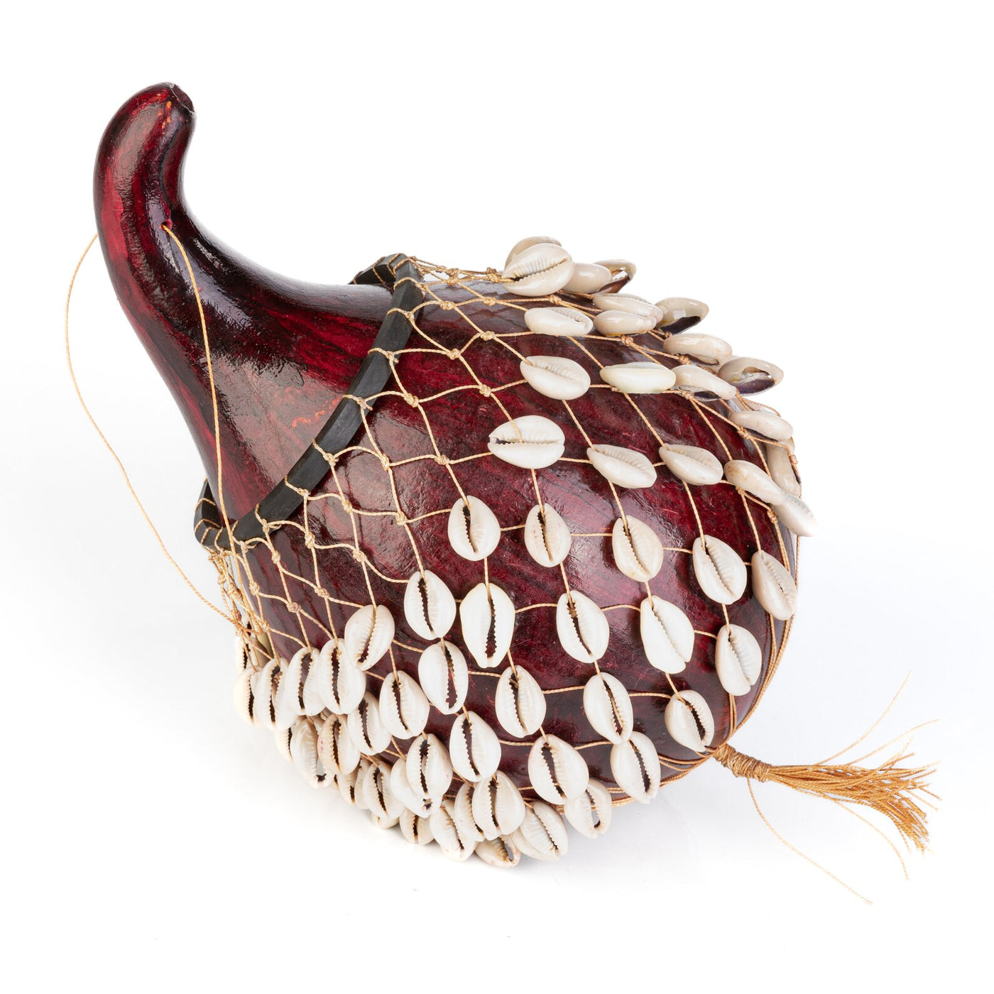Red Calabash Gourd and Cowrie Shell Shekere-Large – Cultural Interiors