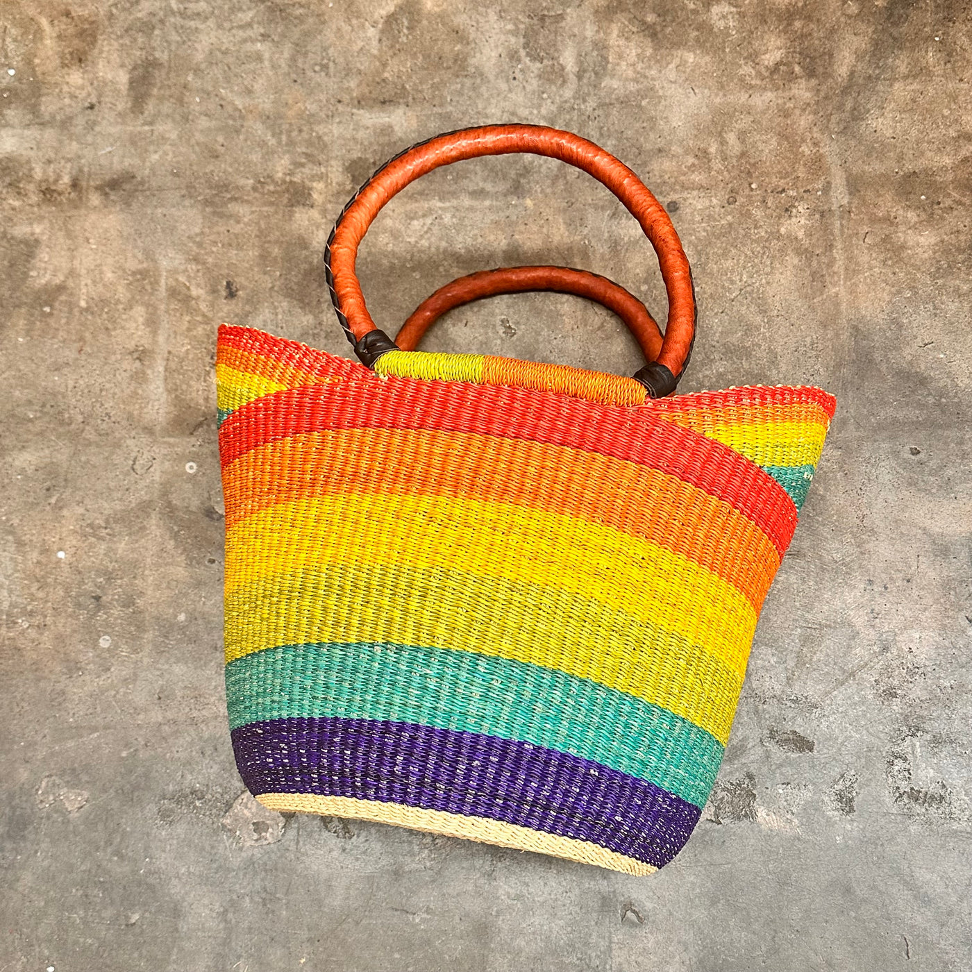 Rainbow African Shopper Basket