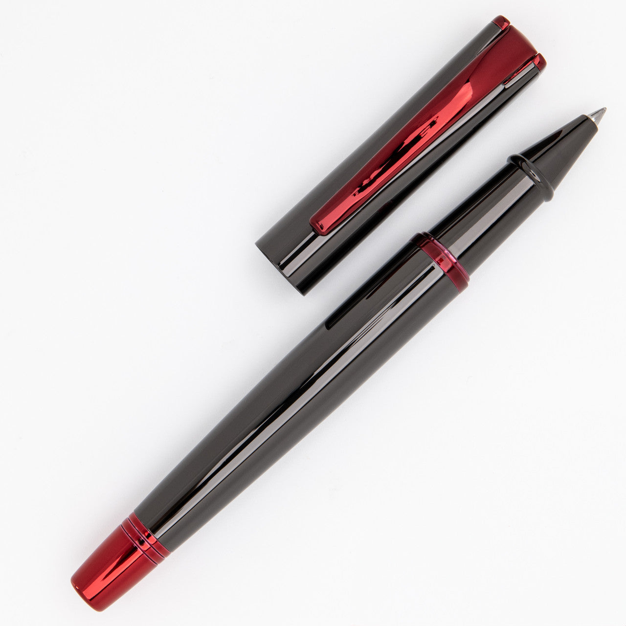 Metallic Ballpoint Pen (Red Accent)