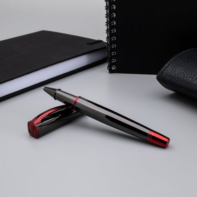 Metallic Ballpoint Pen (Red Accent)