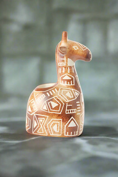 Soapstone Giraffe Taper Candle Holder