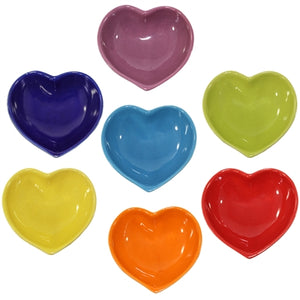 Ceramic Heart Dishes In Chakra Colors