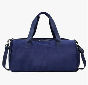 Vinyl Zip Duffel Bag Personalize with Patches- (NAVY)- Dilworth Road