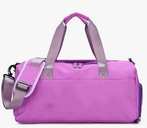 Vinyl Zip Duffel Bag Personalize with Patches( Purple) -Dilworth Road