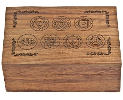 Seven Chakra Wooden Box 4x6 - Om Imports