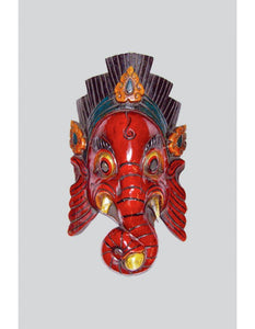 Ganesh Mask Wooden Wall Hanging