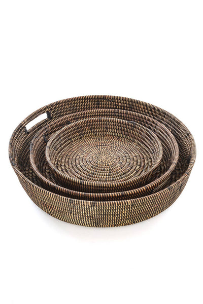 Swahili | AFRICAN MODERN - Set of Three Black Nesting Trays