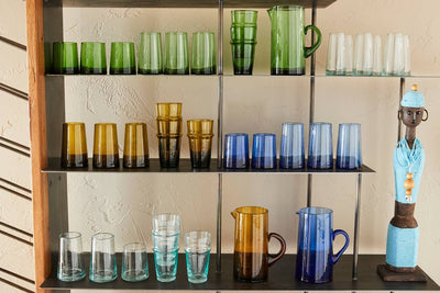 Moroccan Cone Glassware Small - Blue-Verve Culture