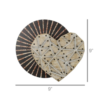 Morris Heart Wall Art, Wood-HomArt
