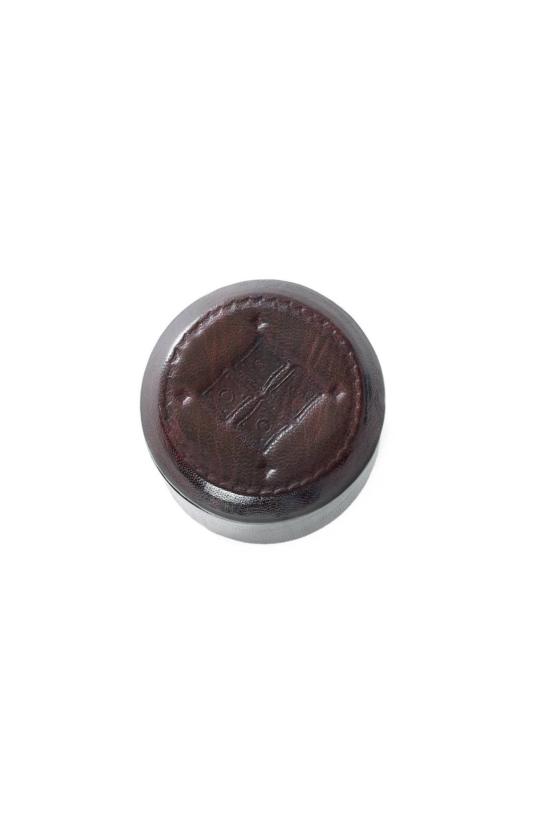 Brown Stamped Leather Ring Box-Swahili | AFRICAN MODERN