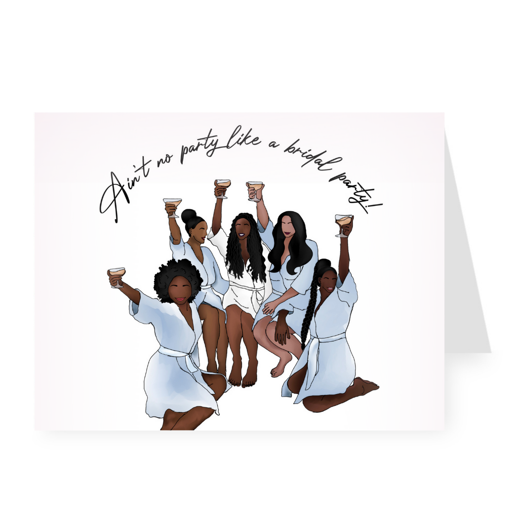 CheerNotes - Bridal Party -Black Bridal Party Maid of Honor Proposal Card