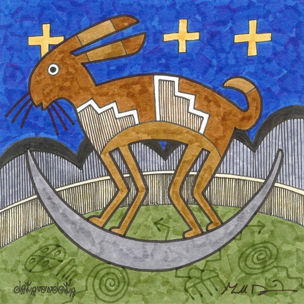 Fourth World Design - Rabbit and Moon