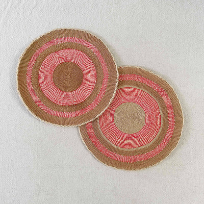 Amsha - 12" African Woven Placemats Set of 2 (OOAK) #206