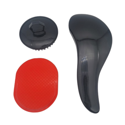 GENTS FINE GROOMING PRODUCTS - 3 pack wave Hair Brush Set Detangler, Scalp & Pocket Brush
