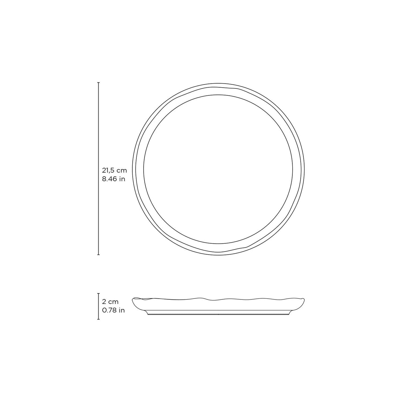Bio Stoneware Terracotta Dessert Plate, 8.46" -Porto Brasil