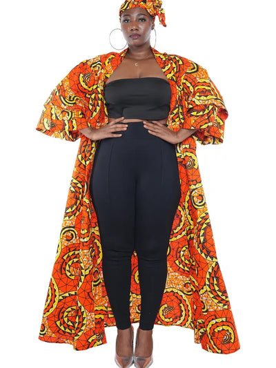 Ankara Long Kimono Jacket