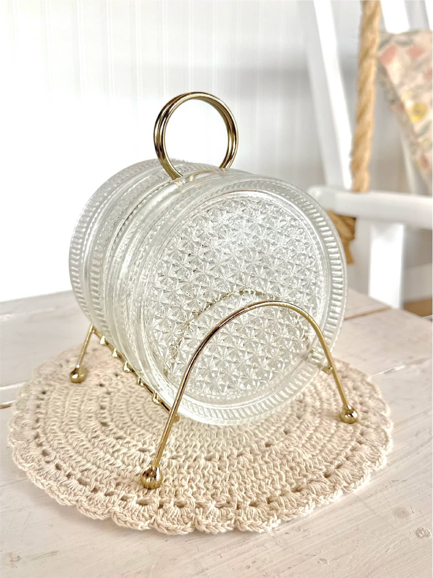 Made Market Co. - Glass Coasters Metal Caddy Set MCM