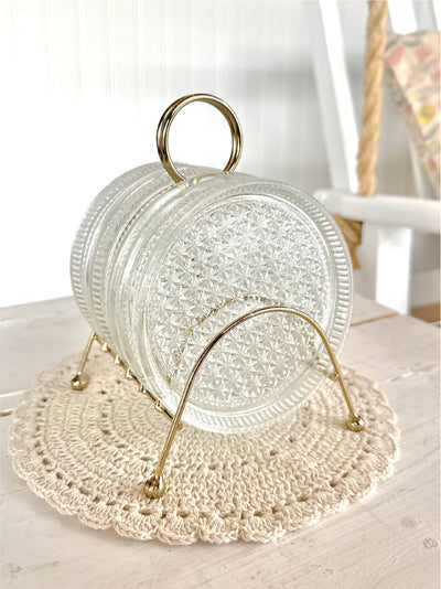 Made Market Co. - Glass Coasters Metal Caddy Set MCM
