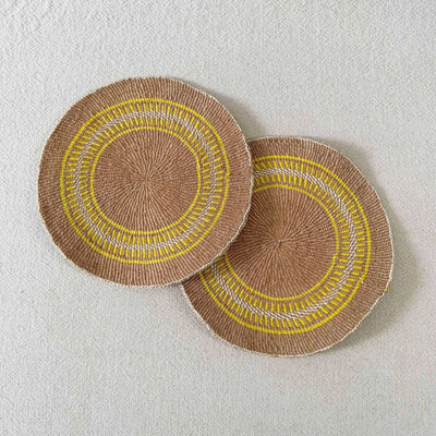 Amsha - 12" African Woven Placemats Set of 2 (OOAK) #208