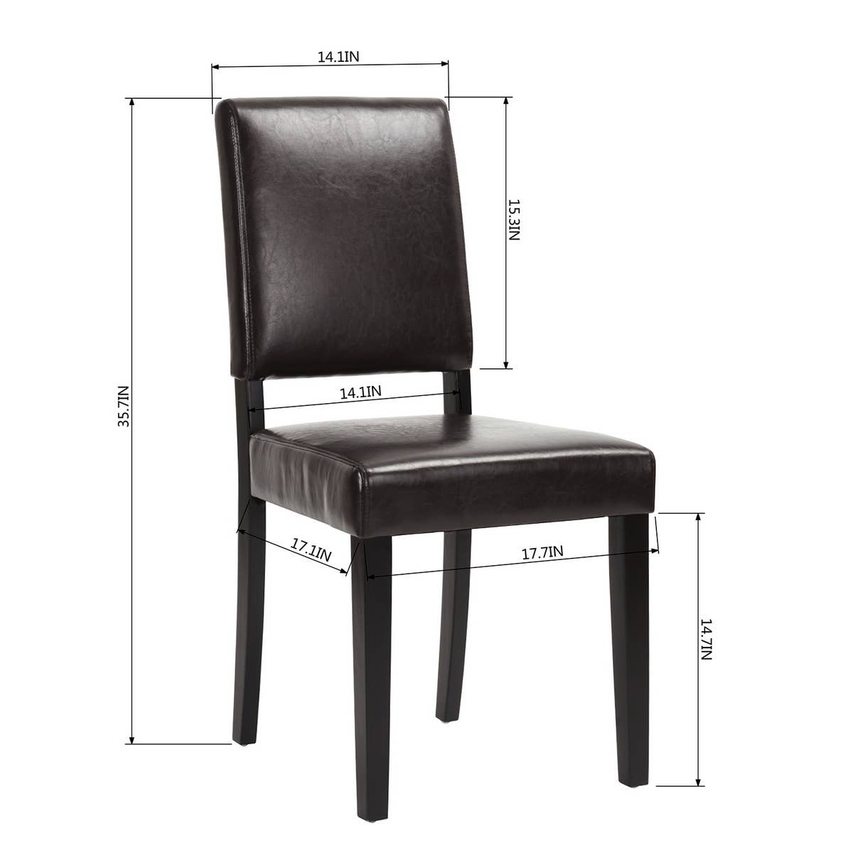 HOMYCASA DESIGN INC - Classic Brown PU Leather Dining Chair