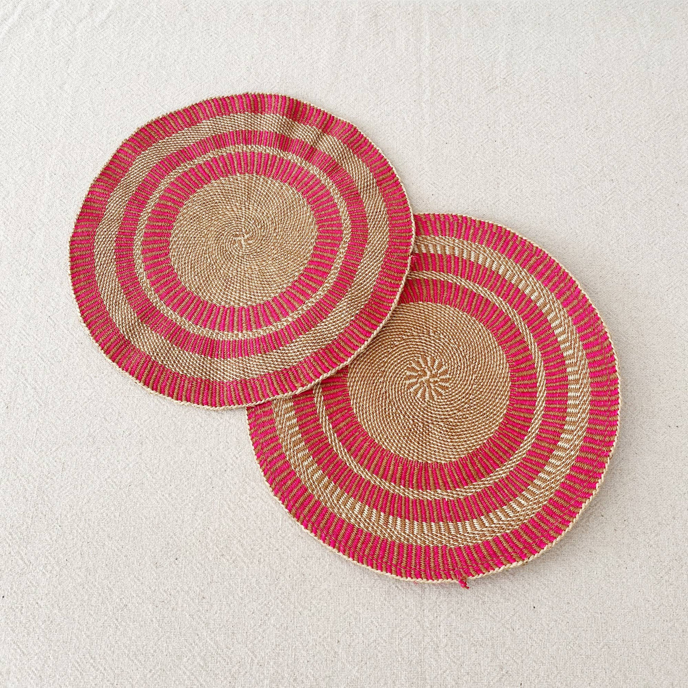 14" African Woven Placemats Set of 2 (OOAK)-Amsha