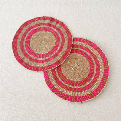 14" African Woven Placemats Set of 2 (OOAK)-Amsha
