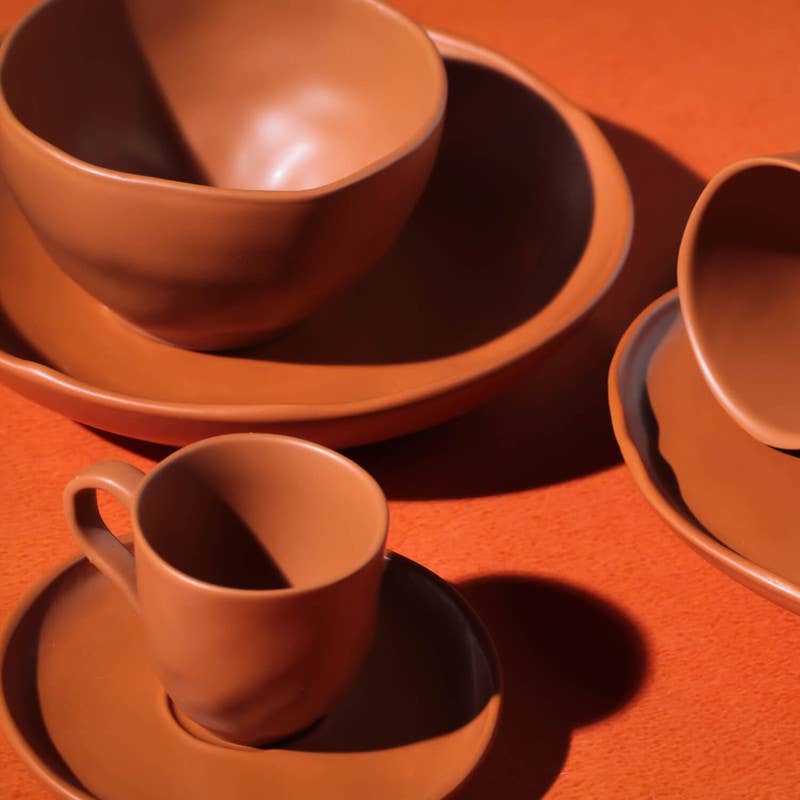 Organic Expresso coffee cup and Saucer 4.06 Oz Terracotta -Porto Brasil