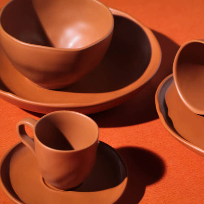 Organic Expresso coffee cup and Saucer 4.06 Oz Terracotta -Porto Brasil