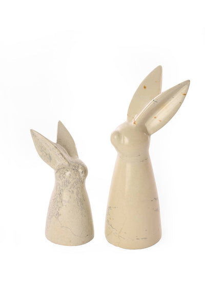 Swahili | AFRICAN MODERN - Natural Soapstone Pair of Big Ear Bunnies