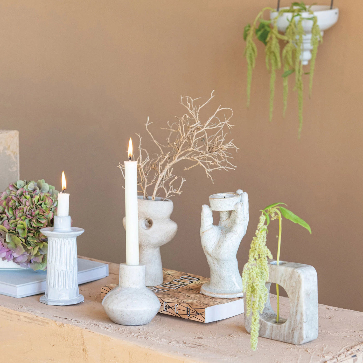 Stoneware Hand Tealight Holder