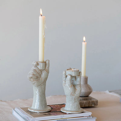 Stoneware Hand Tealight Holder