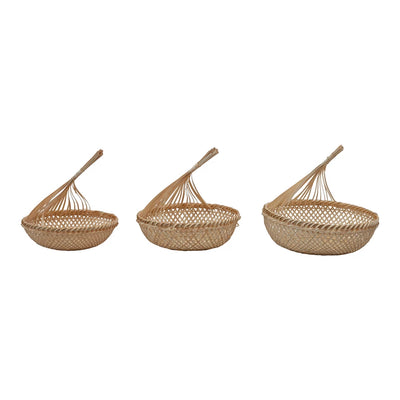 Hand-Woven Seagrass Baskets, Set of 3